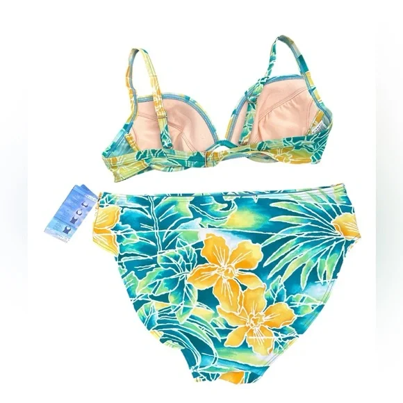 Vintage CHRISTINA Bikini NWT NEW floral beachy medium + large small? 90s - Picture 2 of 13